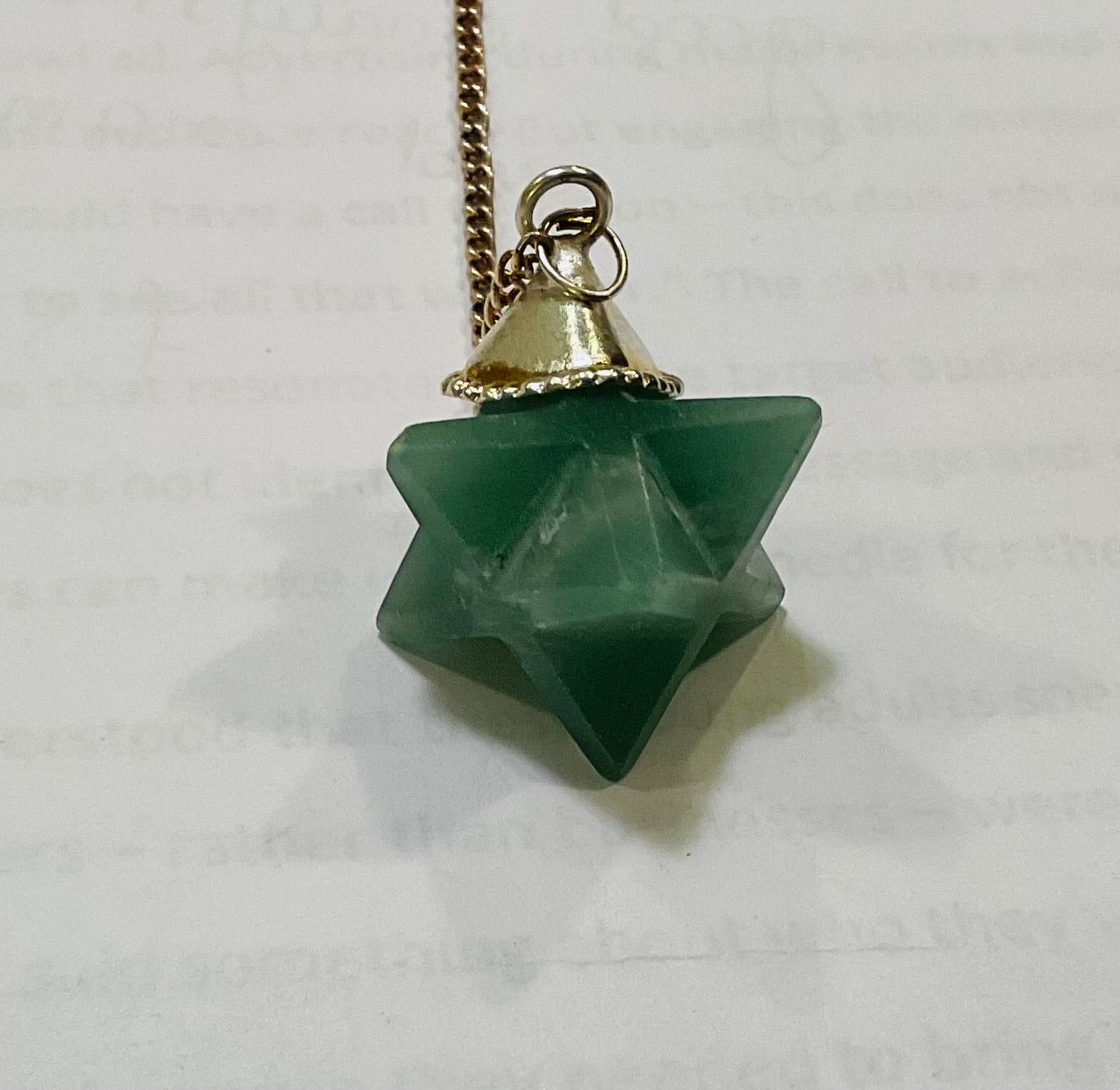 Green aventurine merkaba pendulum