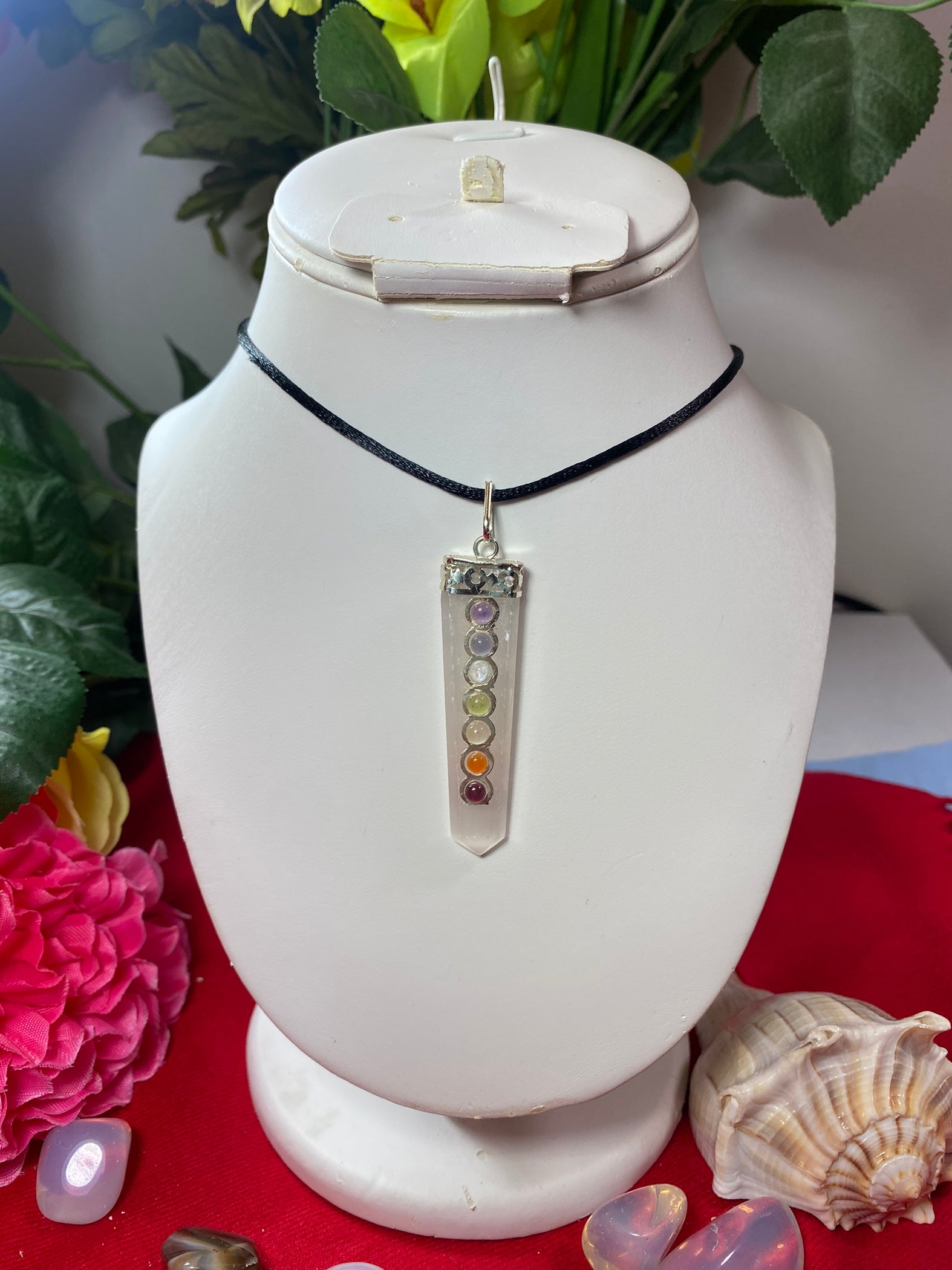 Selenite Chakra Pendant
