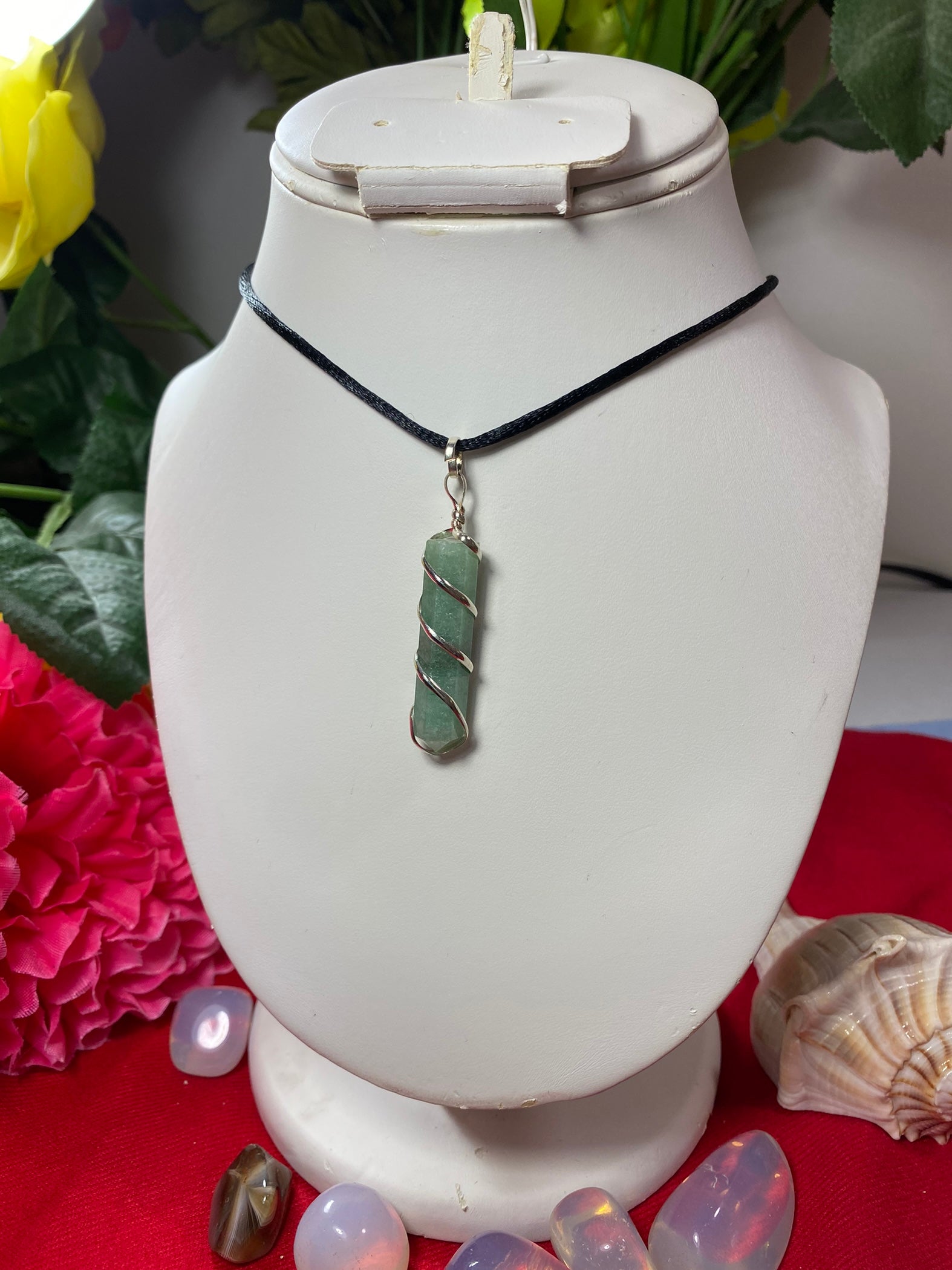 Green Aventurine Wrapped Pendants