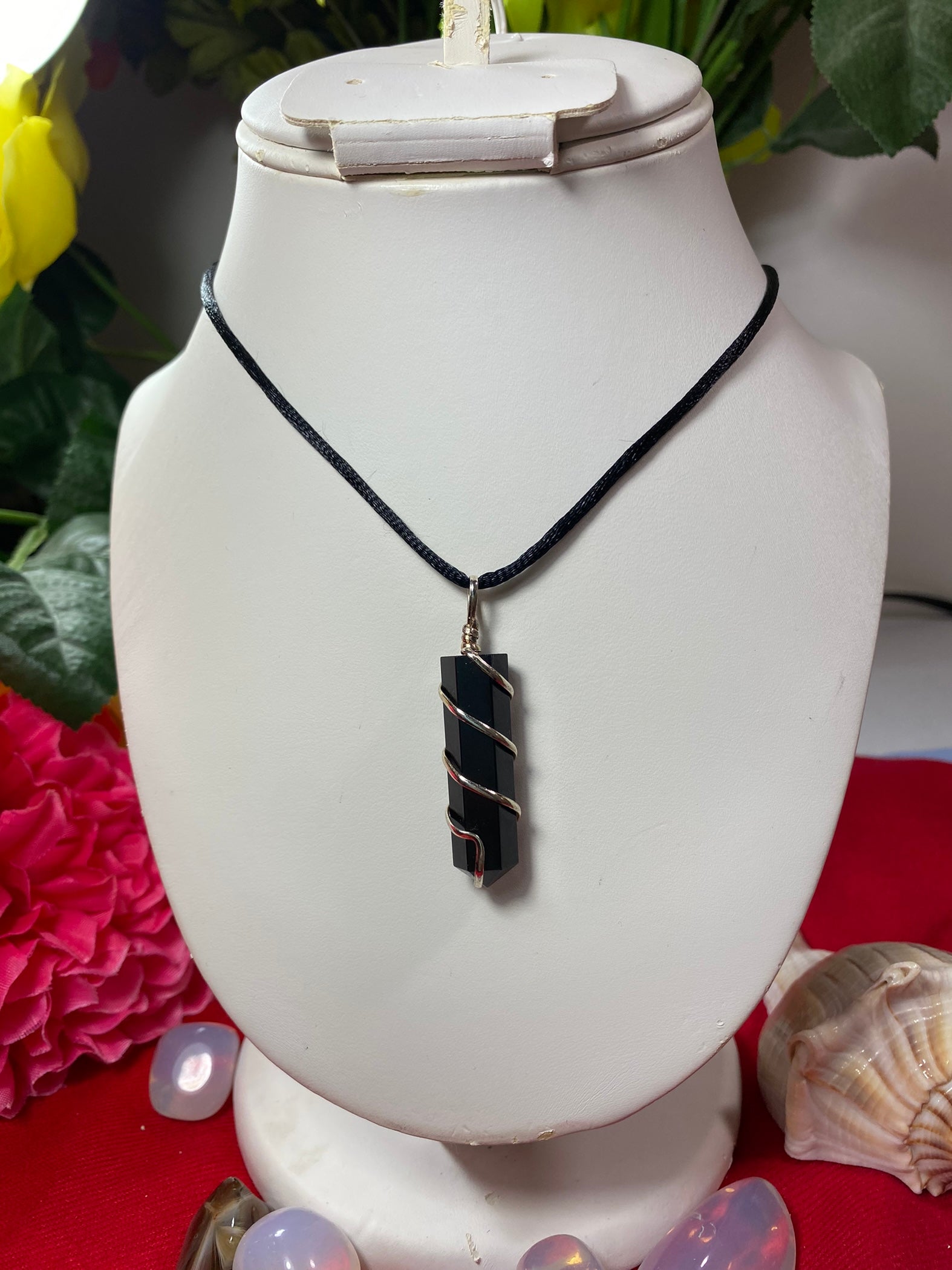 Black Onyx Wrapped Pendant