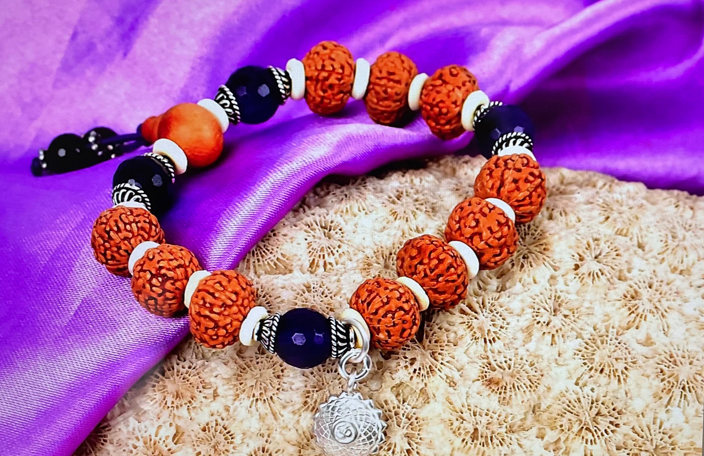 Amethyst/rudraksha crown chakra bracelet