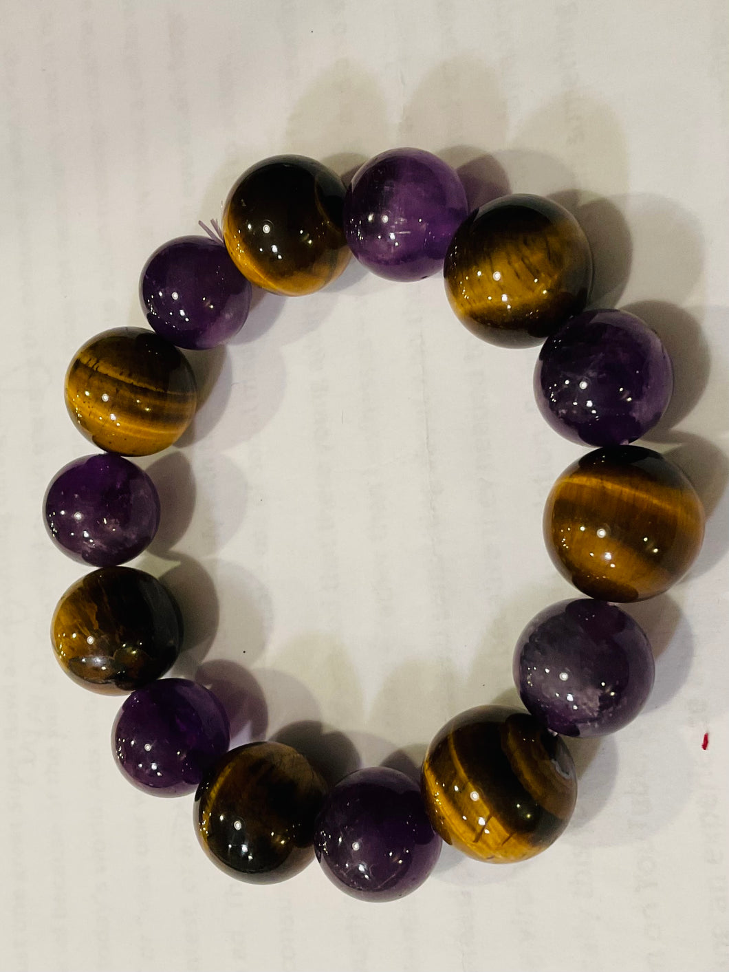 Amethyst and tiger eye bracelet