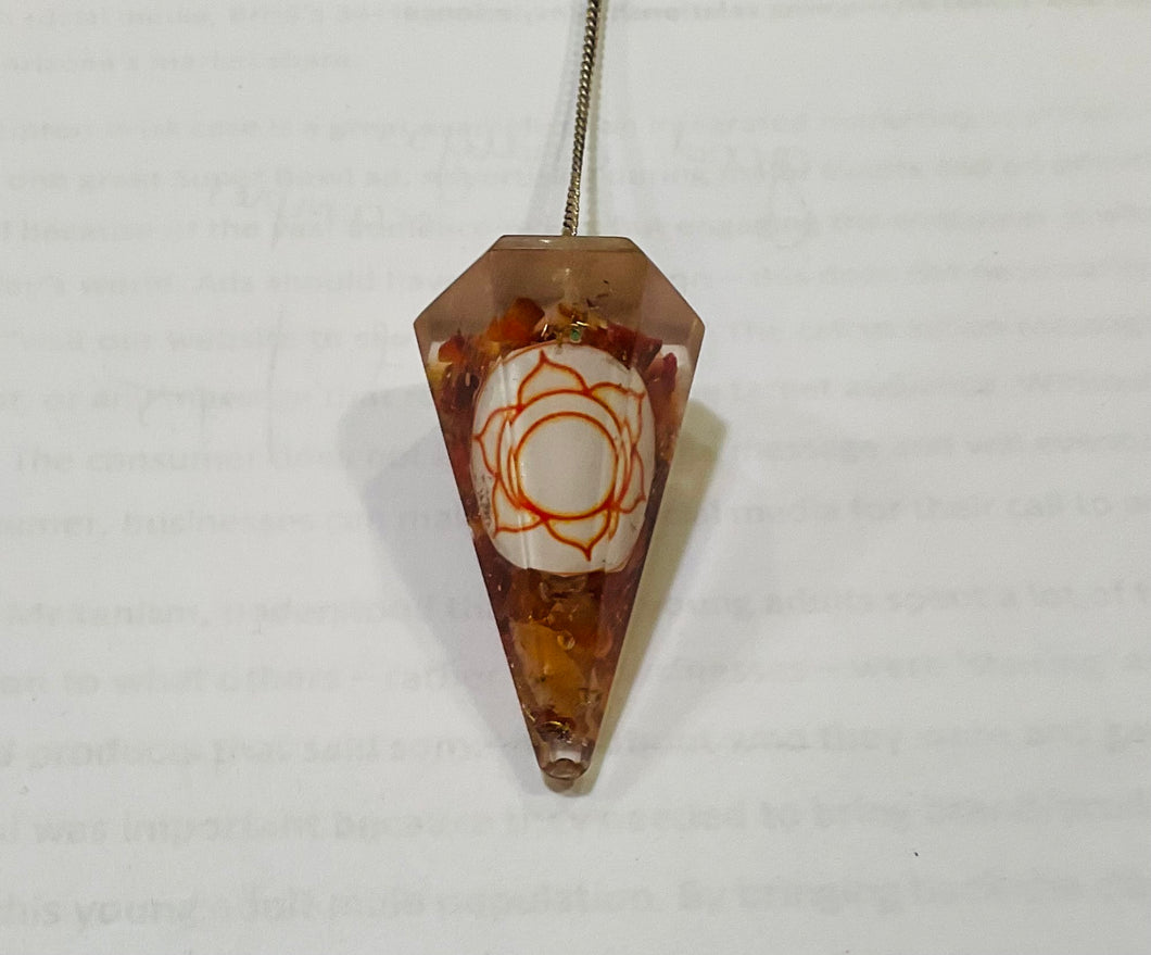 Carnelian orgonite pendulum